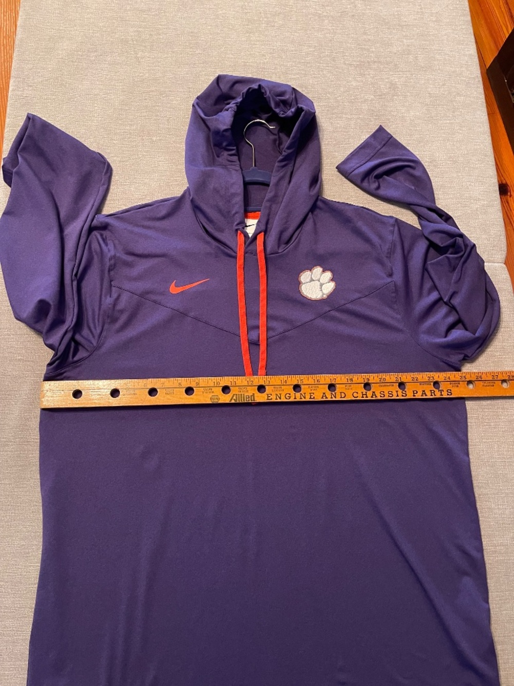 Nike Dri-FIT Clemson Football Team Issue Lightweight Hoodie Pullover XL - Picture 5 of 12